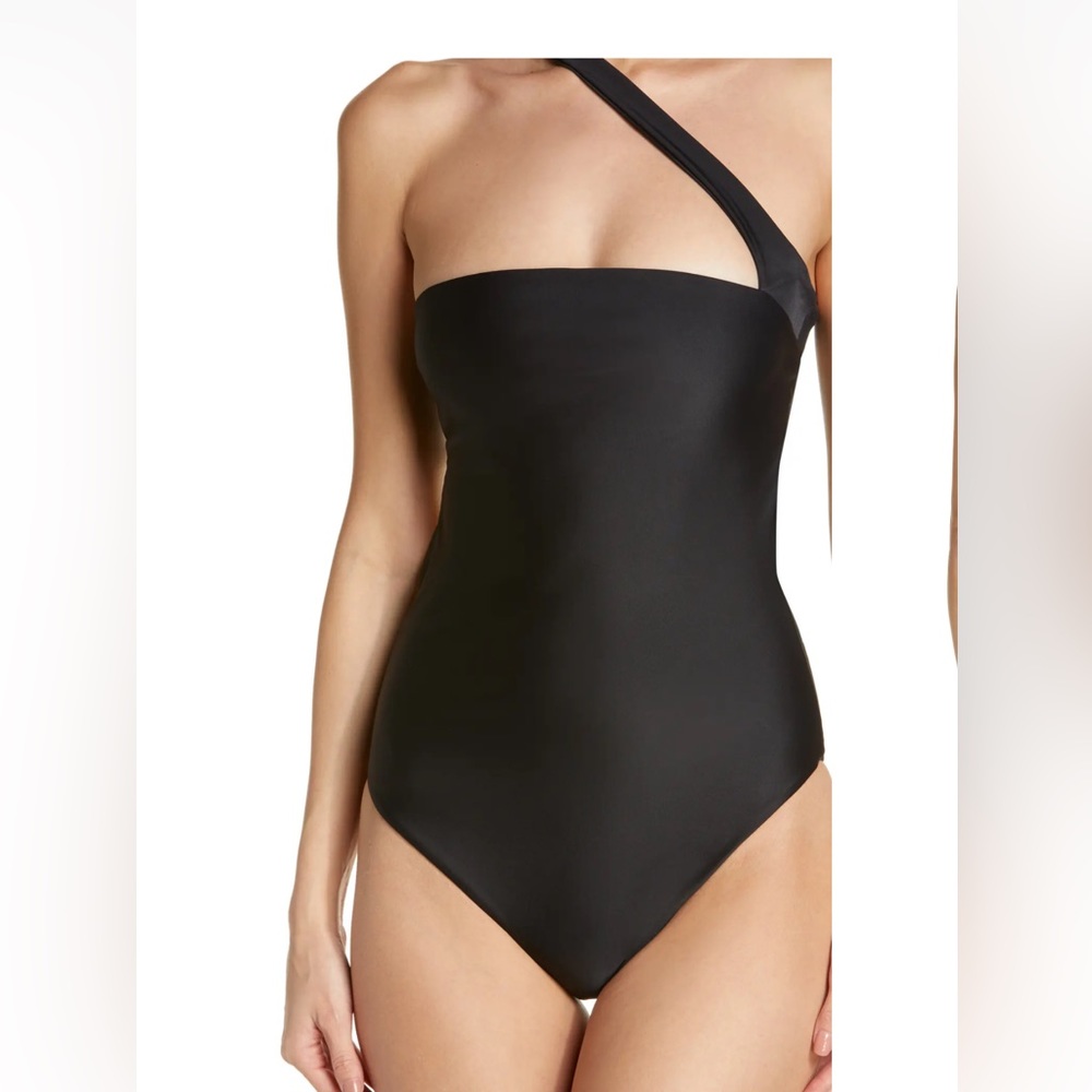 Jade Halo Asymmetrical One Piece Swimsuit Medium